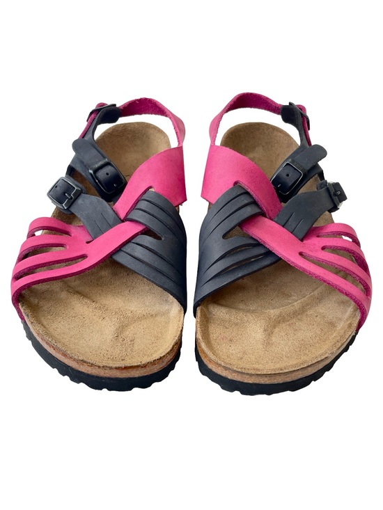 Birkenstock Shoes - Birkenstock Tatami Black & Pink Leather 3-Buckle Sandals EU 40 / Women’s 9